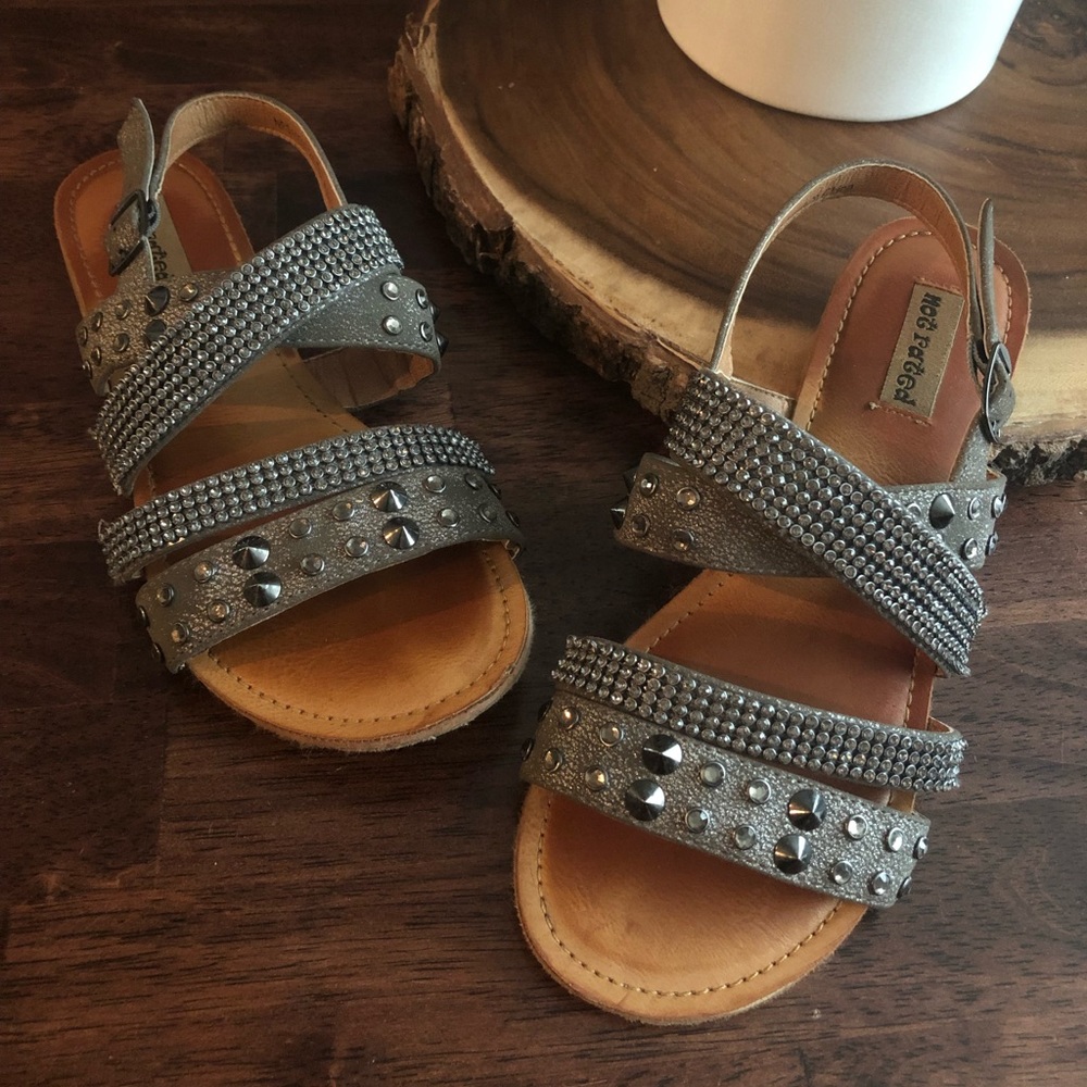 Not Rated Gray Rhinestone Sandals 6.5